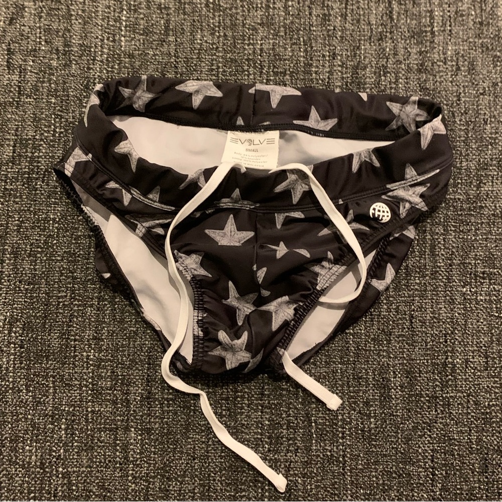 Evolve swim bikini. Size S. Black with white stars.